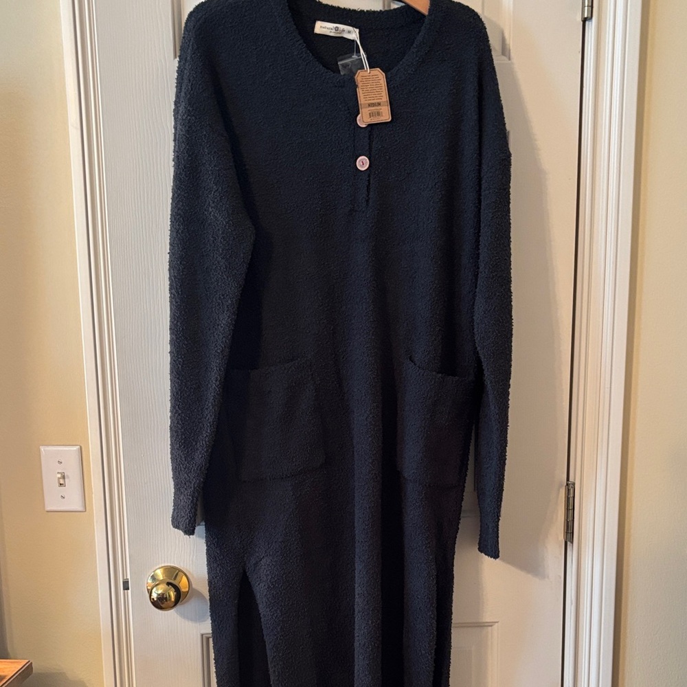 NATURAL LIFE Bluish Gray maxi  Sweater Dress